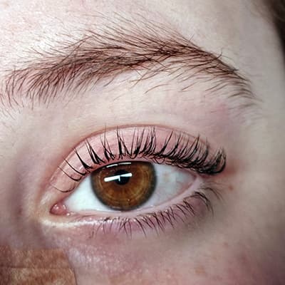 Lifted and tinted lashes by Diamond Eyelash Extensions in Melbourne shown from various angles to demonstrate the versatility and natural appearance of the treatment.