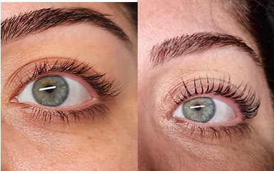 Step-by-step process of a lash lift and tint treatment by Diamond Eyelash Extensions in Melbourne, showcasing the expertise and care involved.